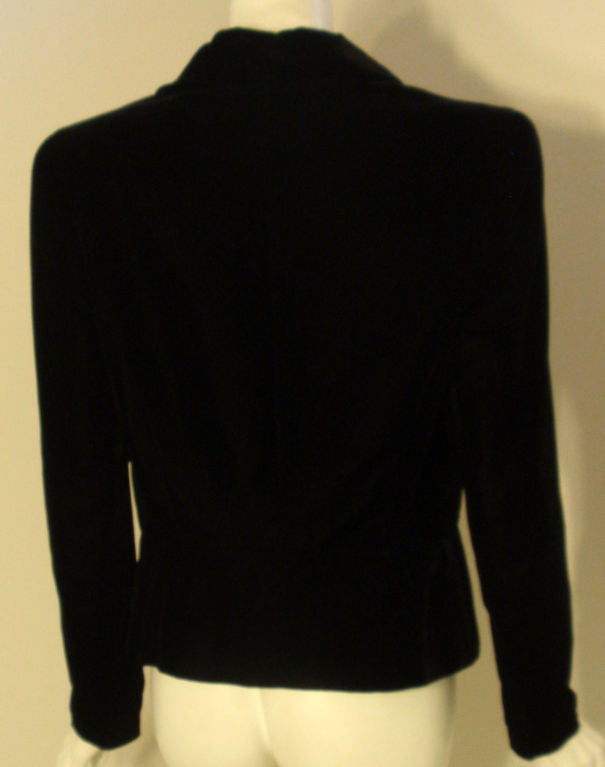 Chanel Black Velvet Jacket With Logo Buttons, Circa 1990 3