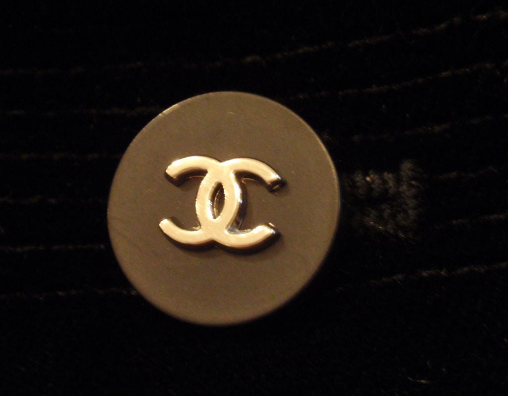 Chanel Black Velvet Jacket With Logo Buttons, Circa 1990 5