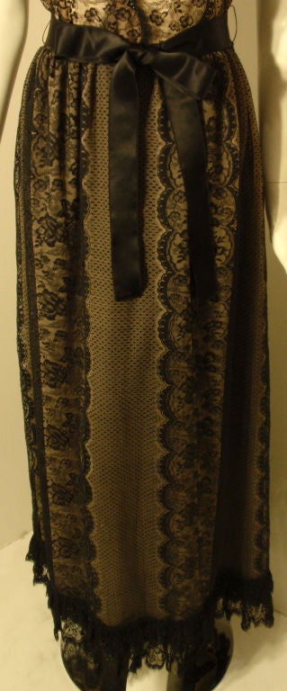 Thea Porter Long Black Lace Dress, Circa 1970 6