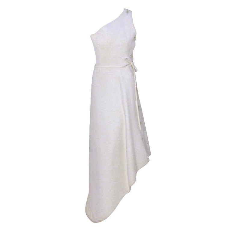 Givenchy Couture Long White One Shoulder Gown, Circa 1970's Betsy  Bloomingdale For Sale at 1stDibs | bloomingdale dresses, bloomingdale's  white dresses