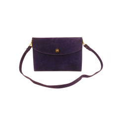 Hermes Vintage Purple Suede Shoulder Bag, Circa 1970