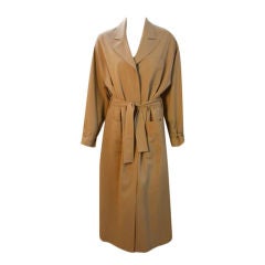 Vintage Chanel Long Taupe Trench Coat, Circa 1990