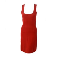 Alaia Red Sleeveless Dress, Circa 1990