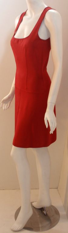 Women's Alaia Red Sleeveless Dress, Circa 1990