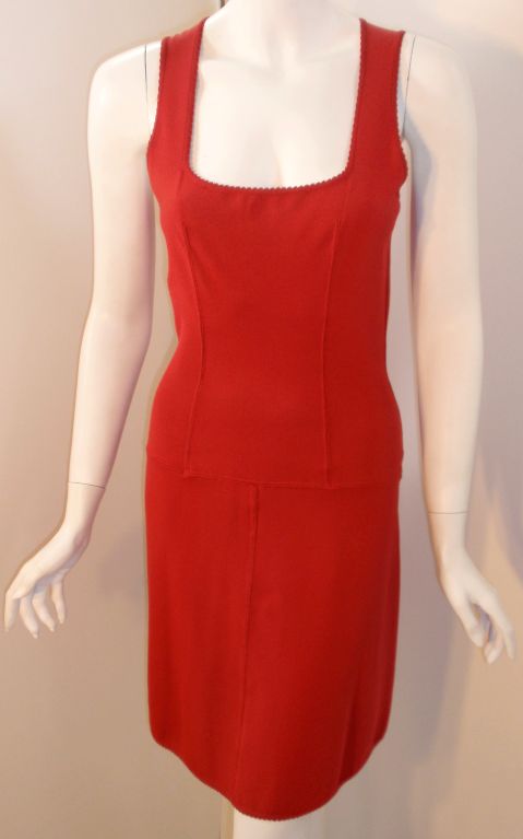 Alaia Red Sleeveless Dress, Circa 1990 3