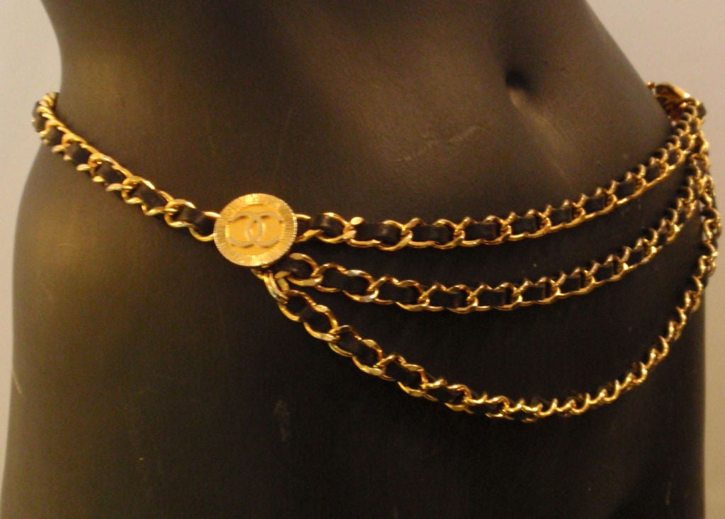 Chanel Gold Chain Logo Belt, Circa 1984 2