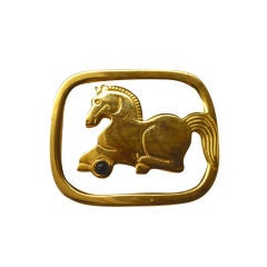 Vintage Judith Leiber Gold "Horse" Money Clip/Book marker, Circa 1980