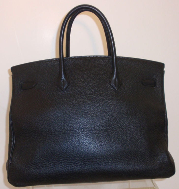 hermès black clemence birkin 40cm handbag  guaranteed authentic  vintage  pre-owned  wgaca