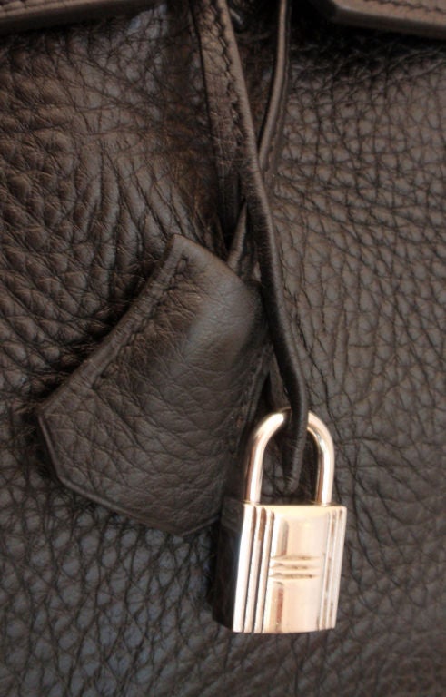 Hermes 40cm Black Clemence Birkin Handbag, Circa 1990 4