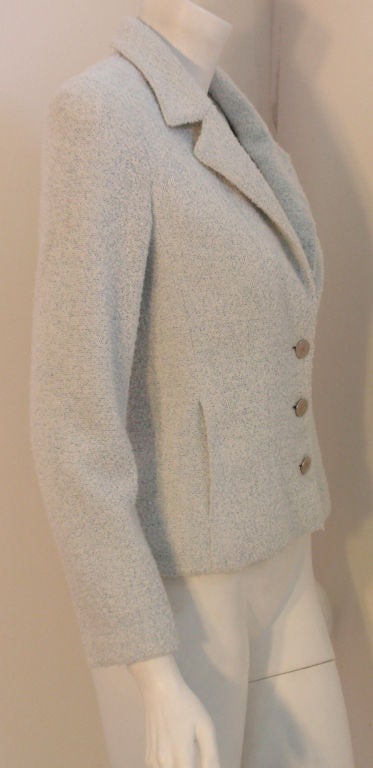Chanel Light Blue and White Speckled Jacket, Circa 1990 1