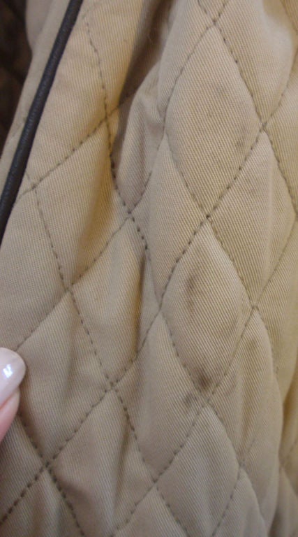 Yves Saint Laurent Rive Gauche Khaki Quilted Toggle Coat, Circa late 1970's For Sale 4