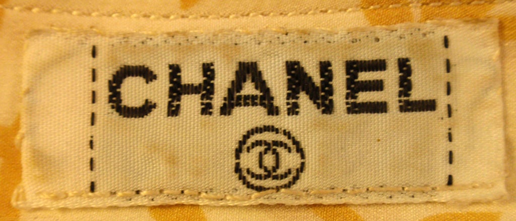 Orange Chanel 2pc Cream/Yellow Silk Blouse and Tank Set For Sale