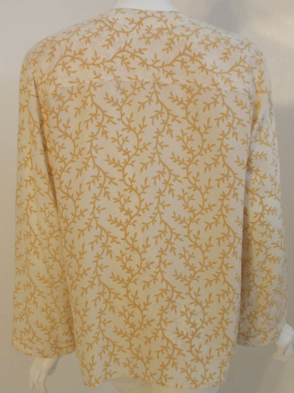 Chanel 2pc Cream/Yellow Silk Blouse and Tank Set For Sale 1