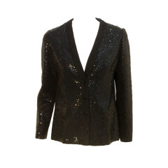 Galanos Black Wool Jacket  With Sequins, Circa 1960's