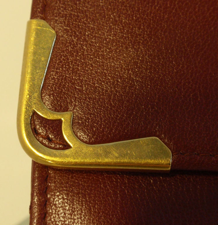 Cartier Vintage Burgundy Leather Envelope Clutch 6