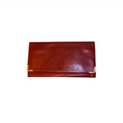 Cartier Retro Burgundy Leather Envelope Clutch