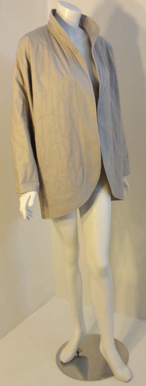 Gesteppt aus grauer Baumwolle von Fendi  Clutch-Mantel, Größe 38, um 1980 (Braun) im Angebot