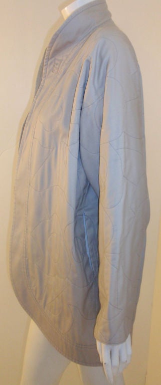 Gesteppt aus grauer Baumwolle von Fendi  Clutch-Mantel, Größe 38, um 1980 im Angebot 1