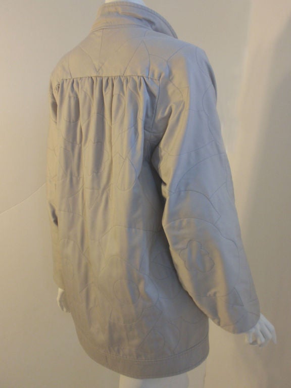 Gesteppt aus grauer Baumwolle von Fendi  Clutch-Mantel, Größe 38, um 1980 im Angebot 2