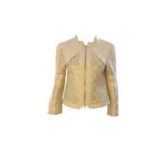 Gucci Cream Jacket W/Gold Detail and Zippers