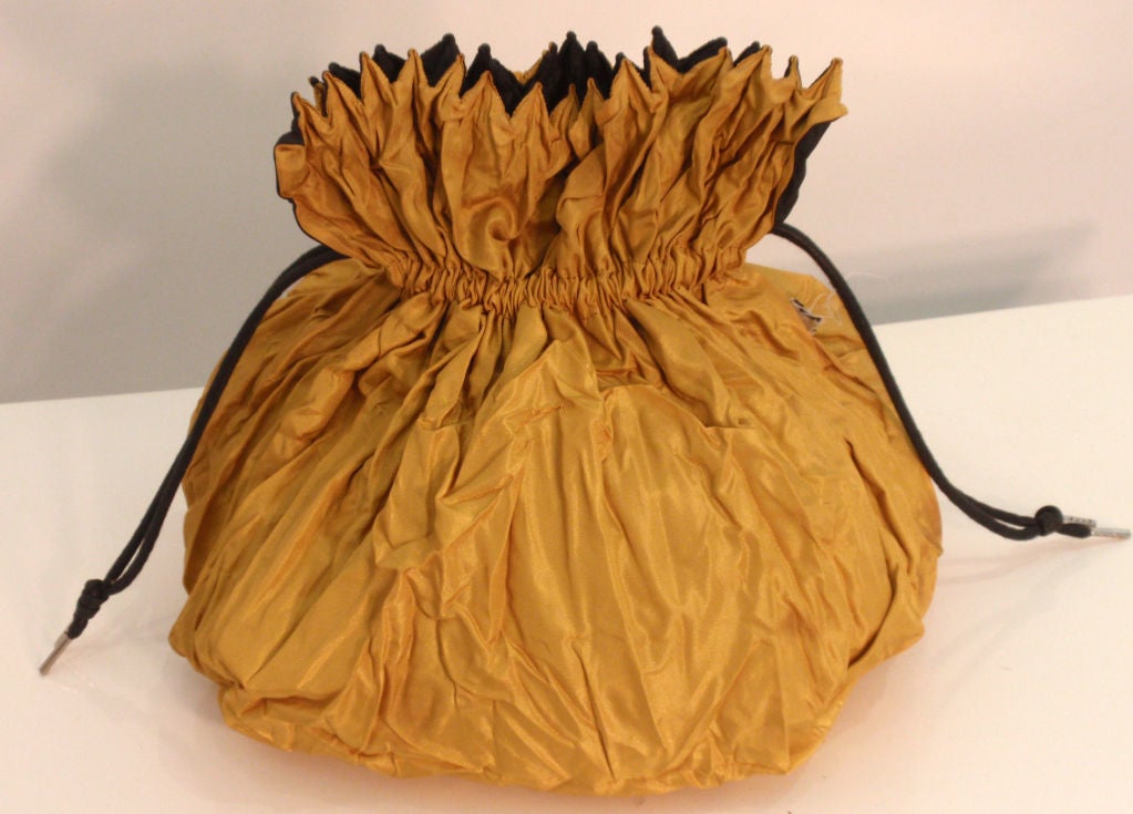 Issey Miyake Black/Gold Reversible Drawstring Bag 3