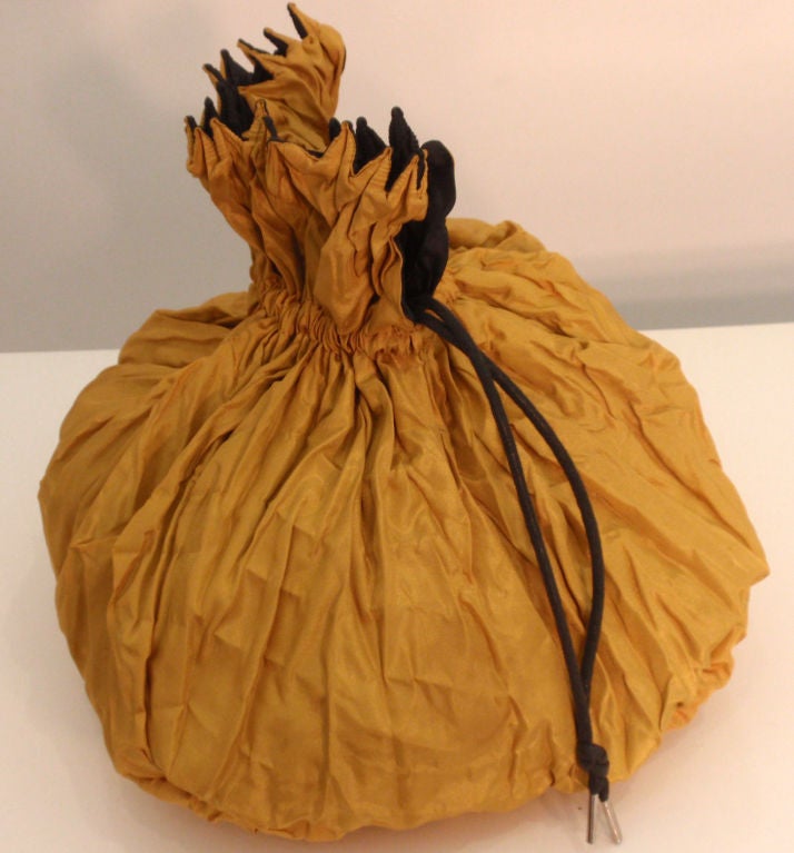 Issey Miyake Black/Gold Reversible Drawstring Bag 4