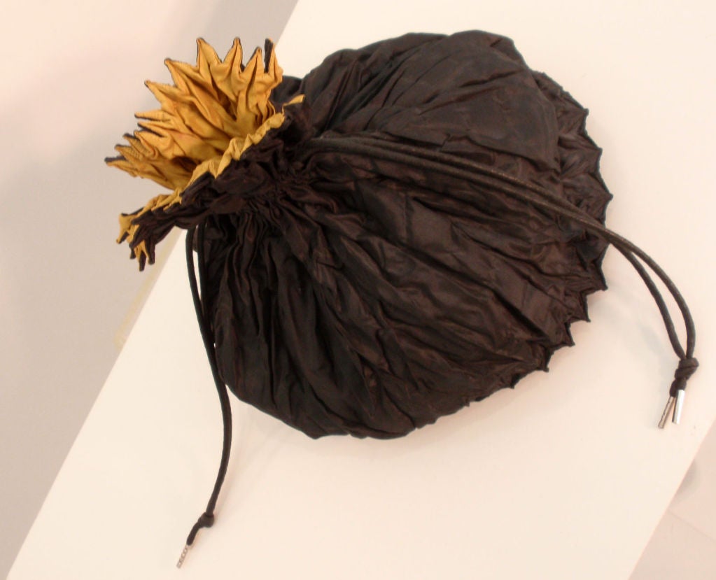 Issey Miyake Black/Gold Reversible Drawstring Bag 6