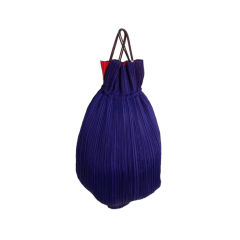 Issey Miyake Purple & Hot Pink Pleated Silk Reversible Bag