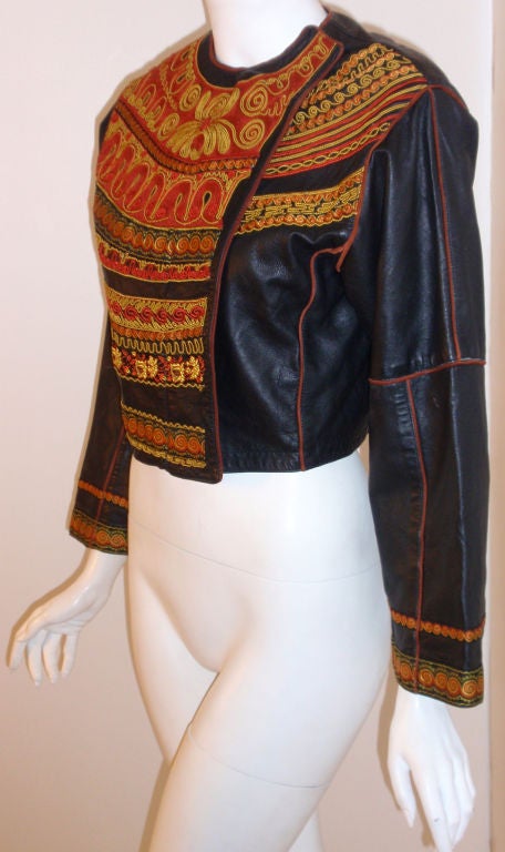 Jean Paul Gautier Black Leather Jacket, Circa 1980 2