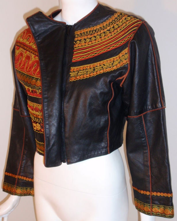 Jean Paul Gautier Black Leather Jacket, Circa 1980 6