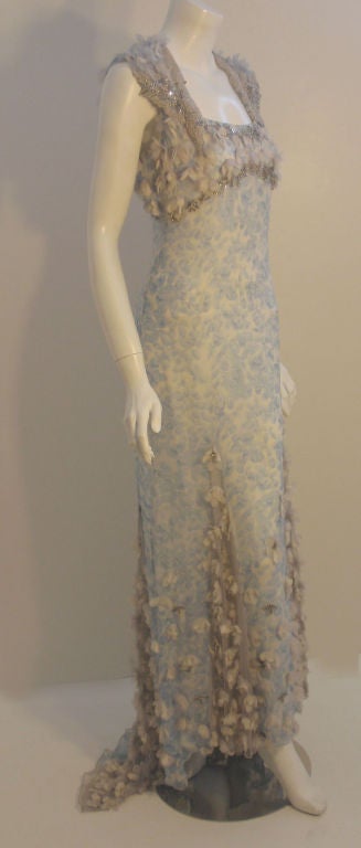 baby blue and gold dress