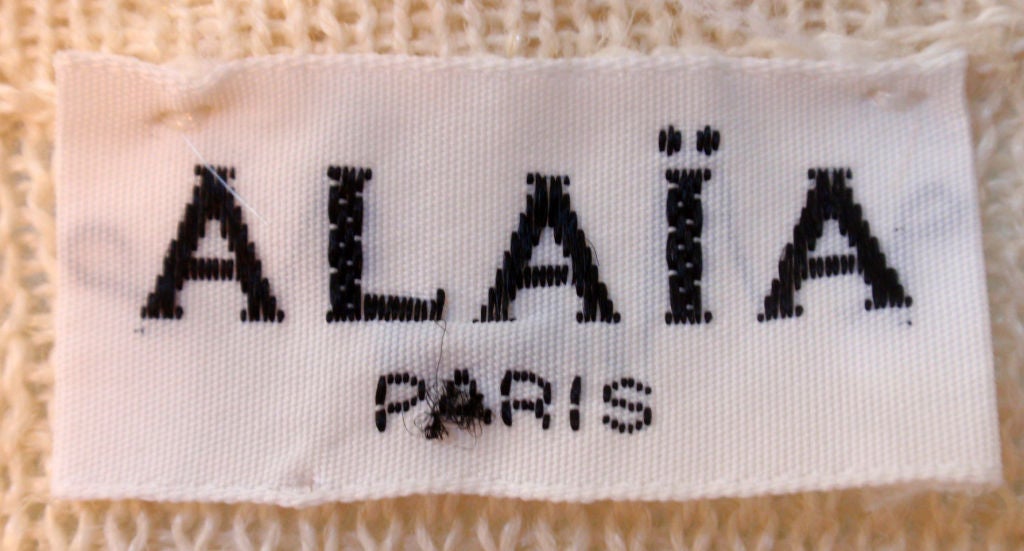 Alaia Cream Knit Long Sleeve Dress