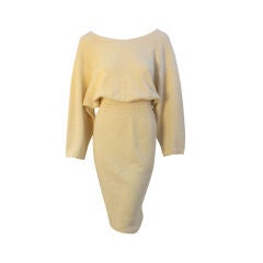 Vintage Alaia Cream Knit Long Sleeve Dress