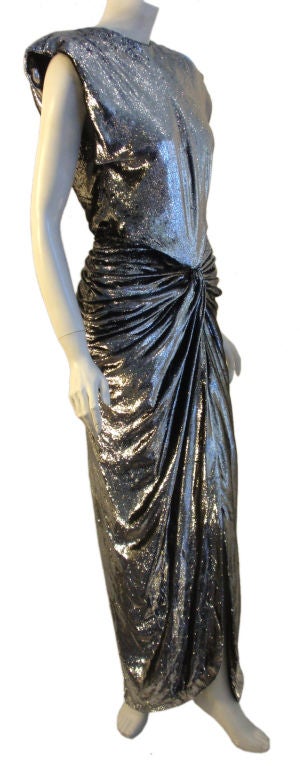 Women's Vicky Tiel Silver Gown, Circa 1980