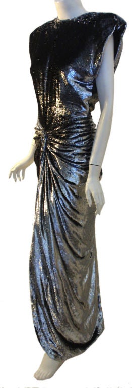 Vicky Tiel Silver Gown, Circa 1980 1