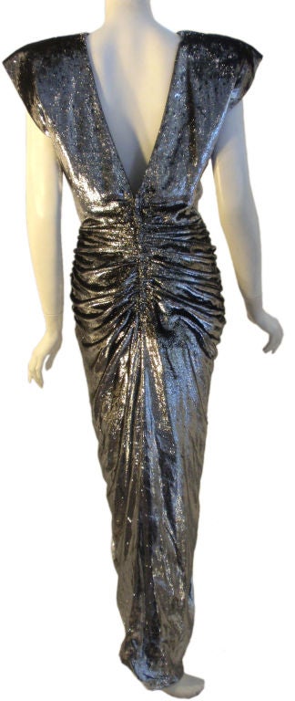 Vicky Tiel Silver Gown, Circa 1980 4