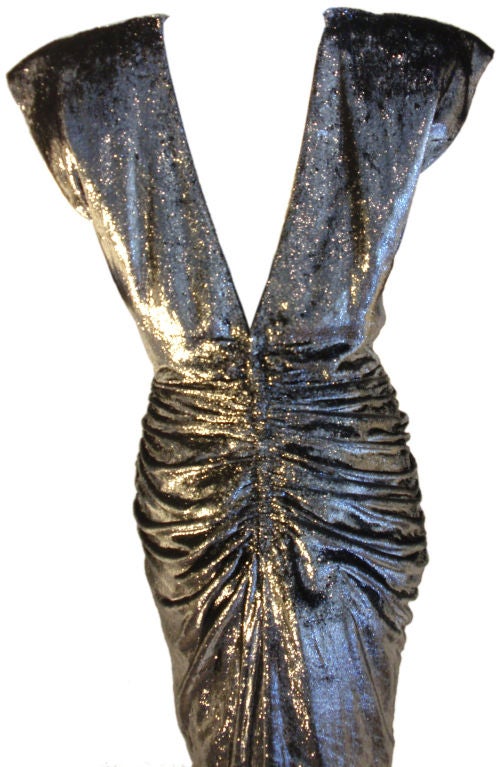 Vicky Tiel Silver Gown, Circa 1980 6