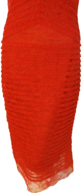 Vera Wang Red Lace Cocktail Dress, Circa 1990 6