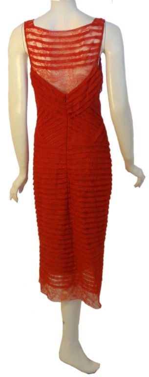 Vera Wang Red Lace Cocktail Dress, Circa 1990 3