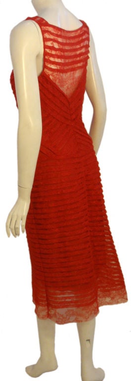 Vera Wang Red Lace Cocktail Dress, Circa 1990 1