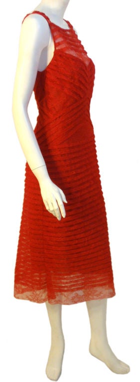 Vera Wang Red Lace Cocktail Dress, Circa 1990 2