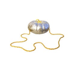 Neiman Marcus Silver "Pumpkin" Clutch/Shoulder Bag, Circa 1980 8