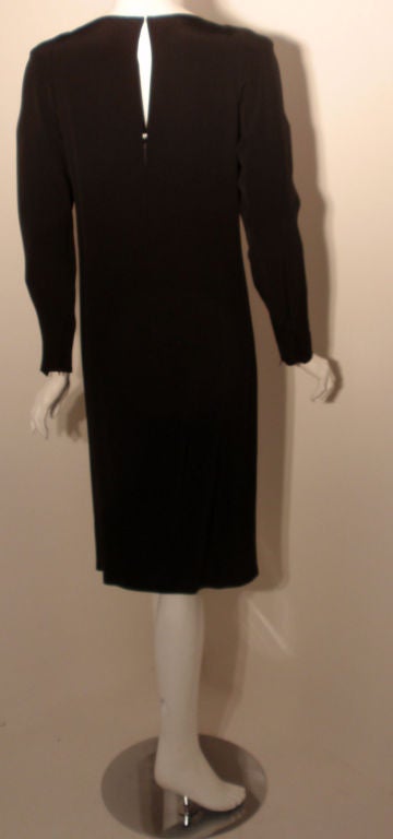 Chloe Black Long Sleeve Dress With Beading, Circa 1980 For Sale 5