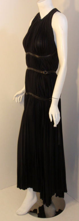 Women's Prada Long Black Pleated Dress, Circa 1990