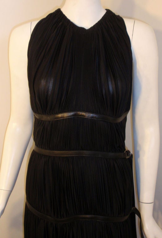 Prada Long Black Pleated Dress, Circa 1990 1
