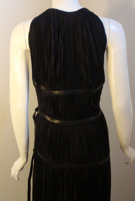 Prada Long Black Pleated Dress, Circa 1990 3