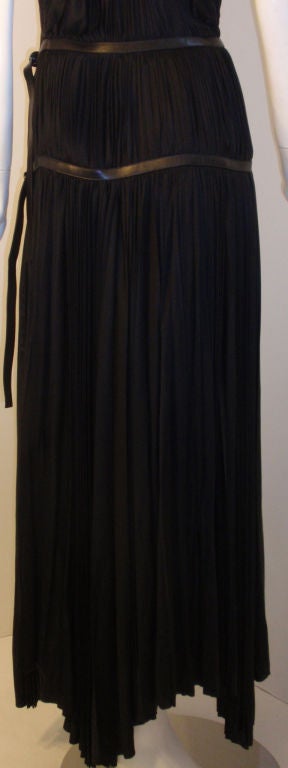 Prada Long Black Pleated Dress, Circa 1990 5