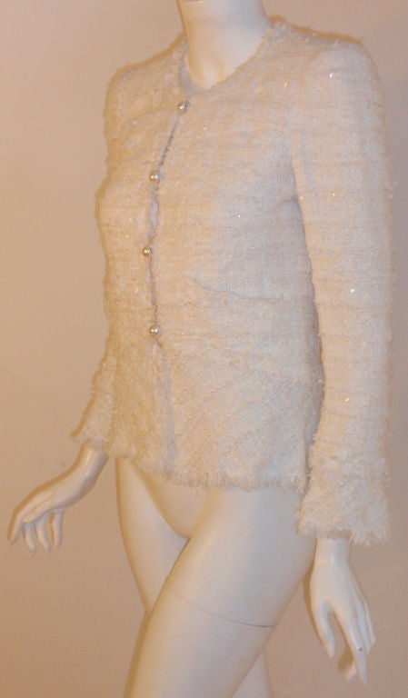 chanel white tweed jacket
