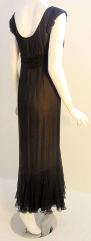 Helen Rose Black Chiffon Gown, Circa 1950's In Good Condition For Sale In Los Angeles, CA