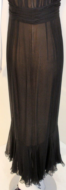 Helen Rose Black Chiffon Gown, Circa 1950's For Sale 4